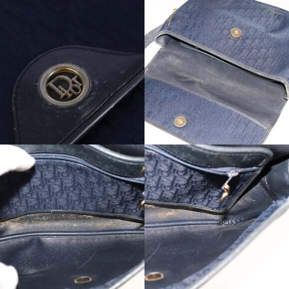 DIOR Trotter Canvas Shoulder Bag Navy - Picture 11 of 12
